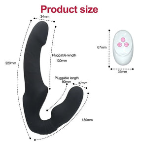 Strapless Strap on Dildo Vibrators for Women Double Head