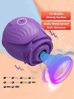 Rose-Sucking Vibrator for Women Nipple Massager Clitoral Vacuum Stimulator Vibrating Female Masturbator Sex Toys for Adults