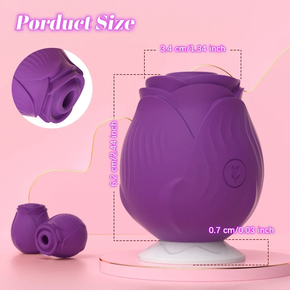 Rose-Sucking Vibrator for Women Nipple Massager Clitoral Vacuum Stimulator Vibrating Female Masturbator Sex Toys for Adults