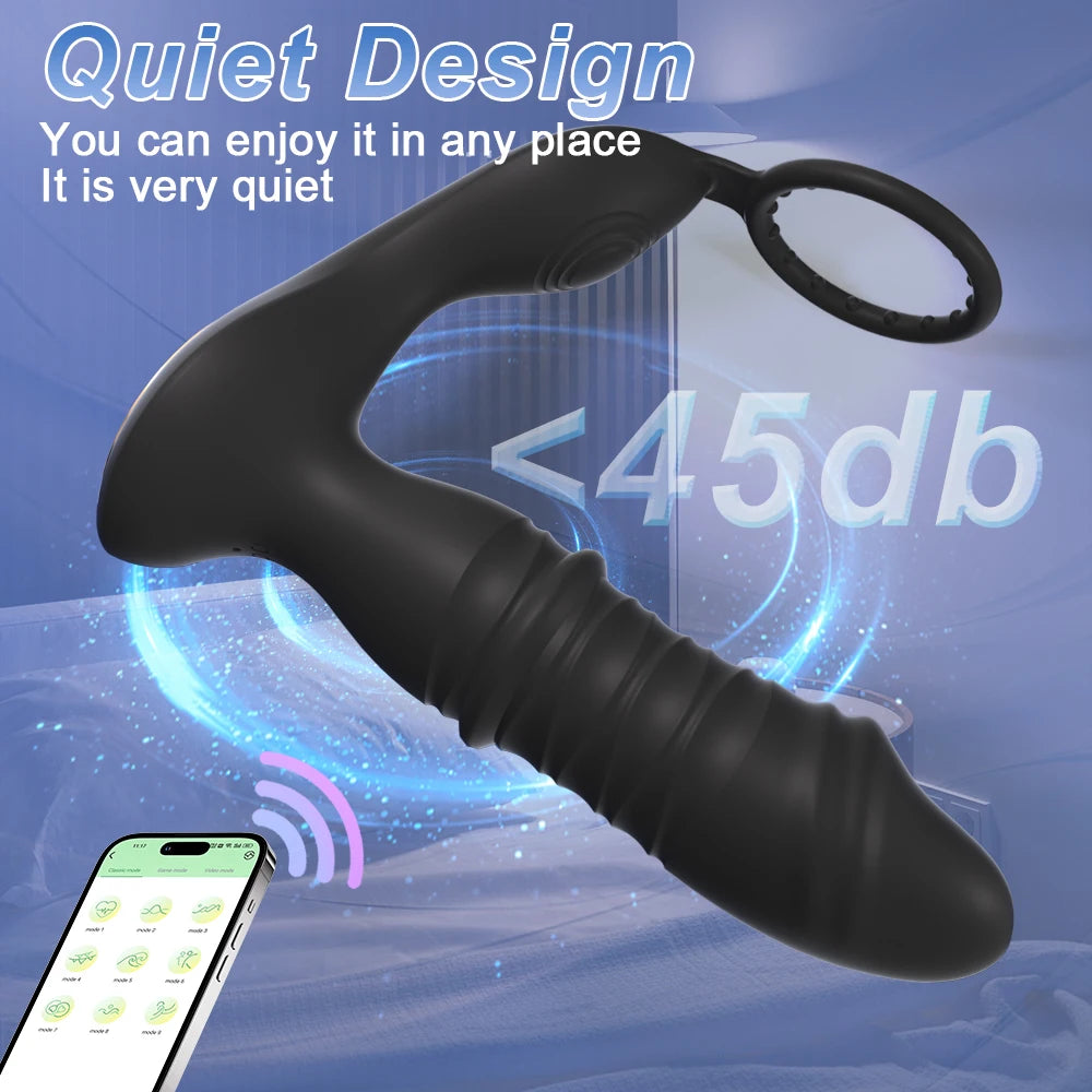 Wireless Bluetooth Telescopic Ring Dildo Vibrator