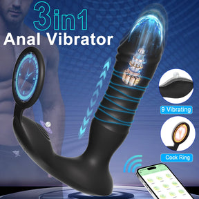 Wireless Bluetooth Telescopic Ring Dildo Vibrator